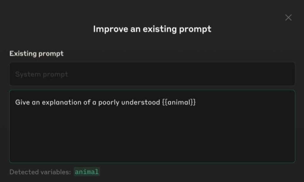 Improve Prompt on Anthropic console